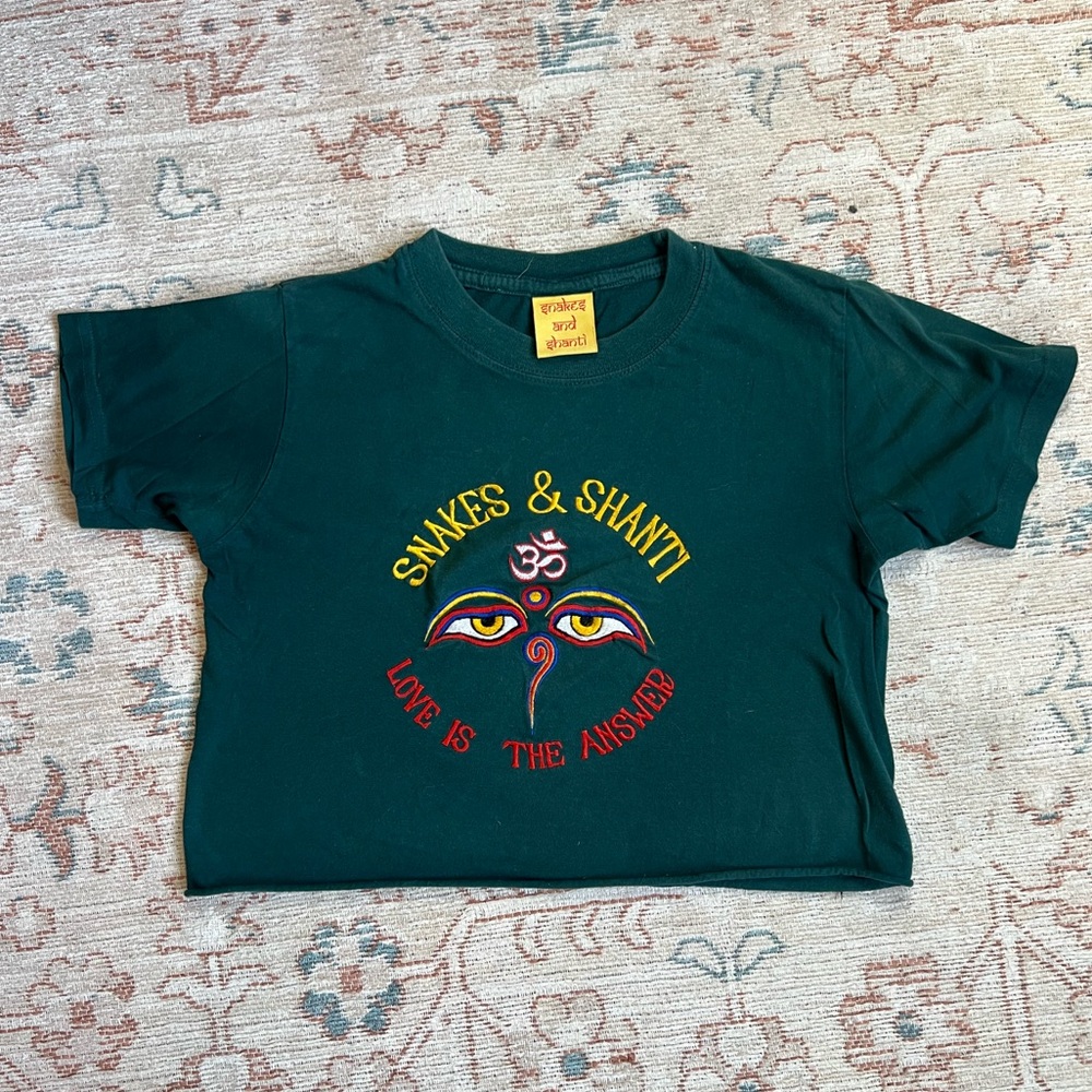Snakes and Shanti Cropped Tee - Small